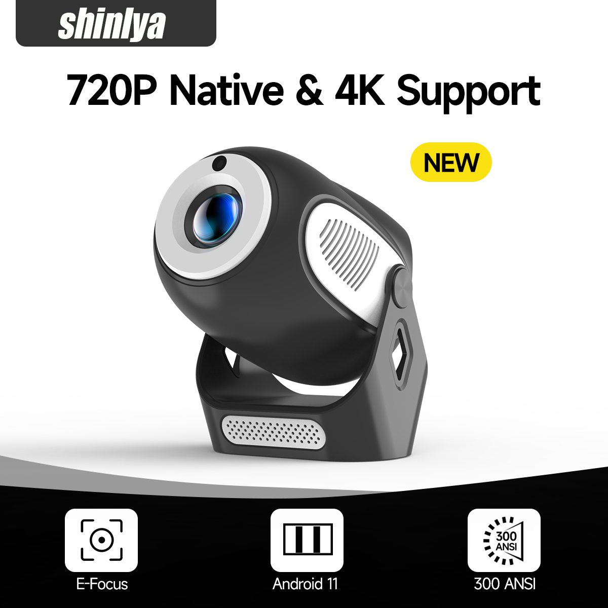  HY300 X Projectors Electric Focus 4K 720P HD Projector Android11 Wifi6 300ANSI Allwinner H713 BT5.0 Home Cinema Outdoor