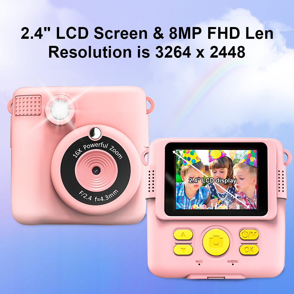  Instant Printed Camera Thermal Print Kids Camera Digital Photo Boy Girl Toy Child Camera Video Gift