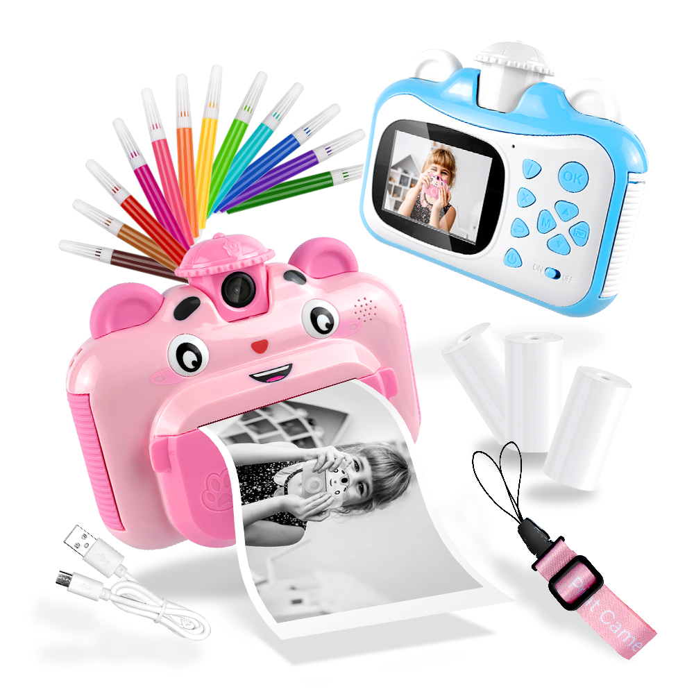  1080p HD Mini Cameras Thermal Children Camera for Kids Gifts Children's Toys Selfie Kids Instant Print Camera
