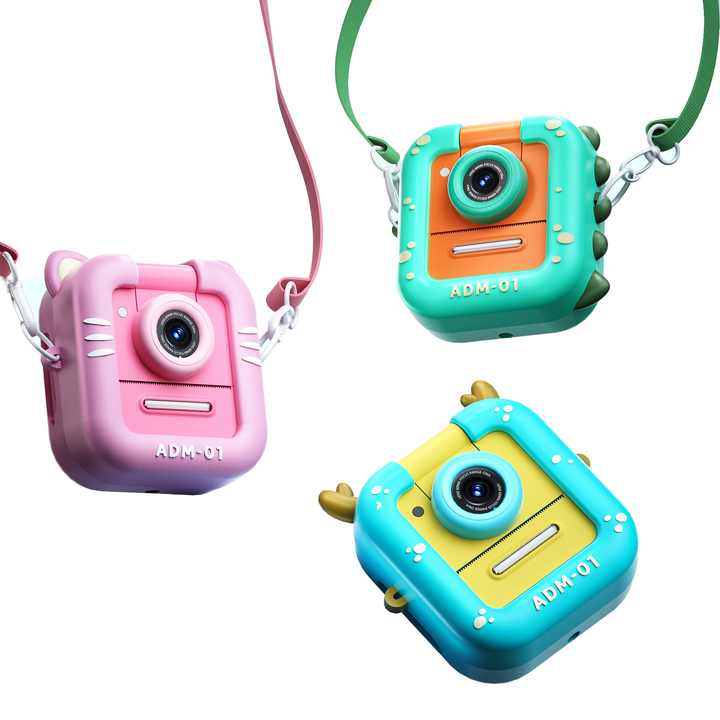 2.4' Screen Thermal Instant Print Kids Camera Film Instant Mini Camera 180 Degree Flipped Lens for Boys and Girls Selfie
