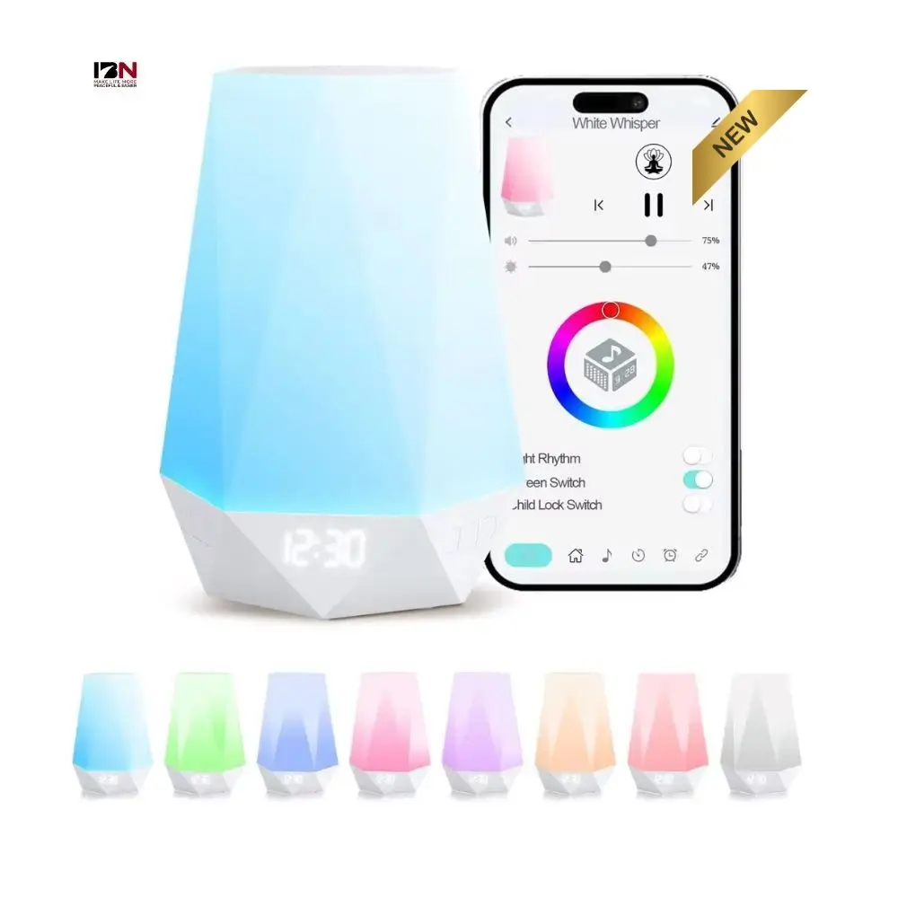 A009 Diamond White Noise Machine with RGB Light & Clock