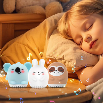 C004 Cute Animal White Noise Machine with Tap Night Light