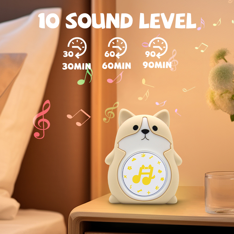 C005 Kids Sleep Sound Machine, 20 Sounds & 8-Color Light