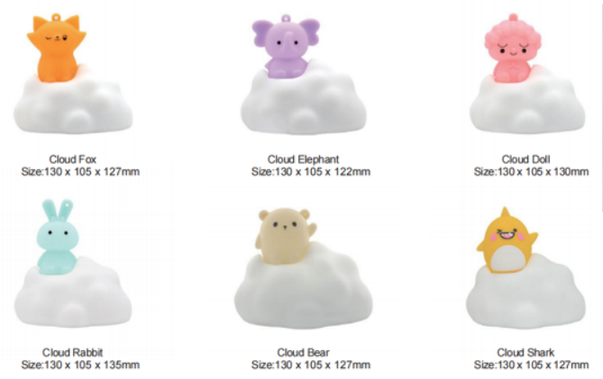 X06 Rechargeable Cloud Animal Night Light