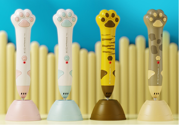 P15 Low Temperature 3D Printing Pen with Cute Cat Paw Handle, Safe for Kids, USB Charging 3D Drawing Pen for Educational Creative Activities