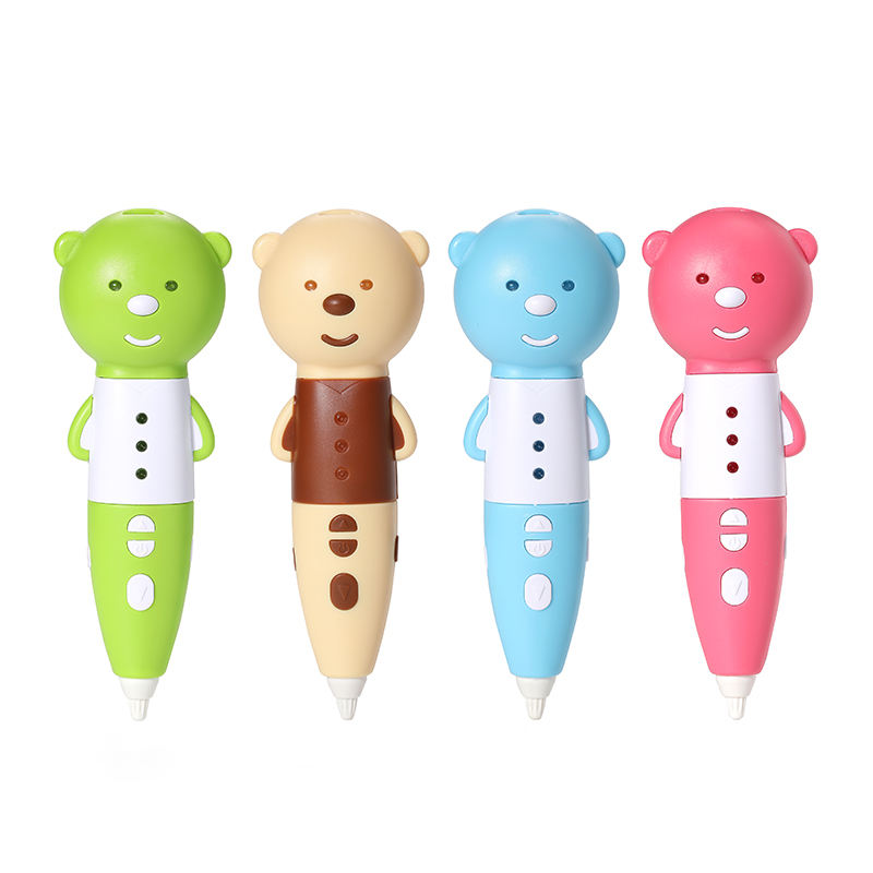 P21  Cute Bear-Shaped 3D Printing Pen for Kids, Low Temperature Safe 3D Drawing Pen with USB Charging, Anti-Scald Educational Toy Gift