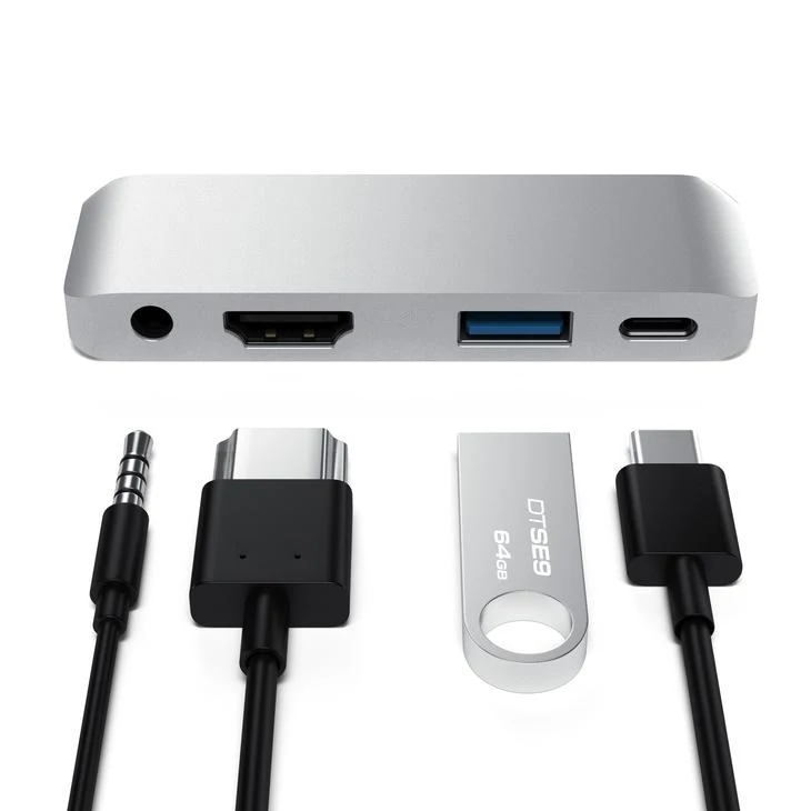 XY-4 Type-C To HDMI+USB3.0+3.5audio port +PD