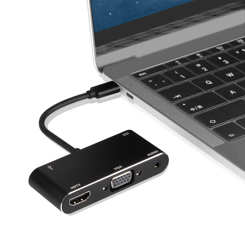 XY-22 Type C Hub USB C HDTV VGA USB3.0 PD 3.5mm Audio