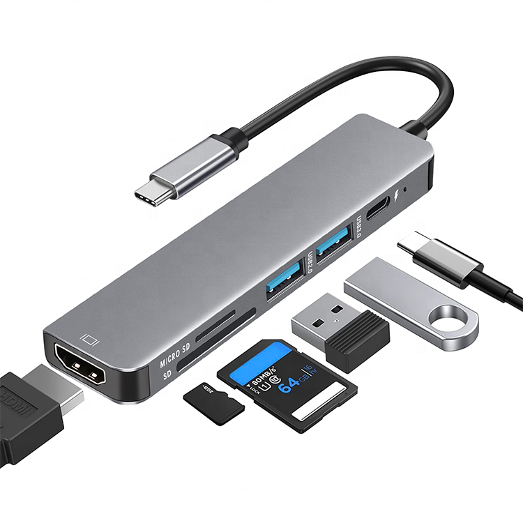 XY-27 HDTV USB 3.0 Multi Dock Station 6 in 1 Usb c Hub for macbook Pro