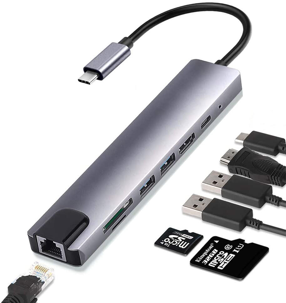 XY-33 Usb C Hub Docking Station Adapter Type-C Hubs With 4K HDTV HDMI USB 3.0 SD TF Card Reader PD Charging