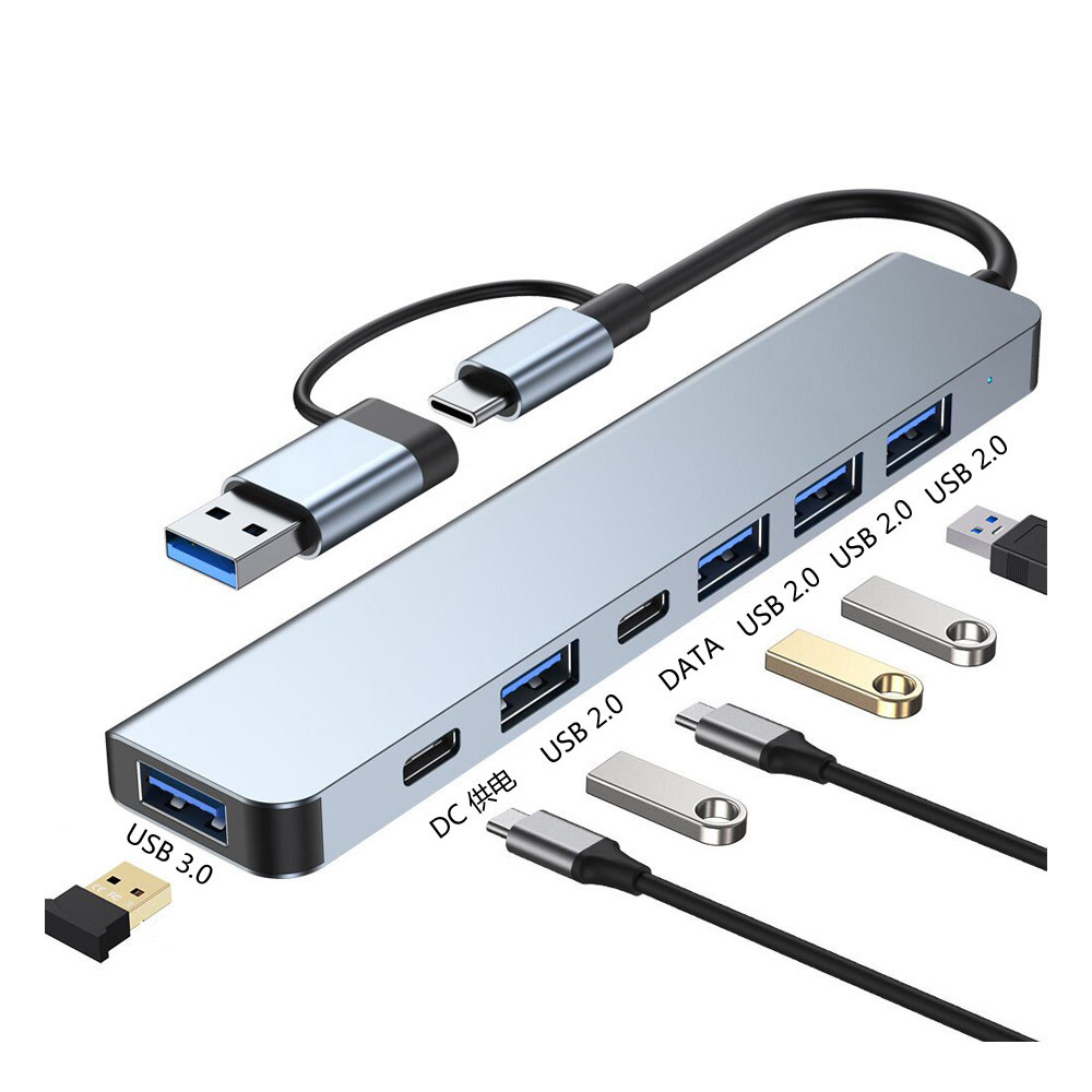 XY-34 USB 3.0 Extender Converter Notebook Desktop One Seven Interface Set Type-C Expansion Docking Station 4k Resolution USB 3.0 Hub