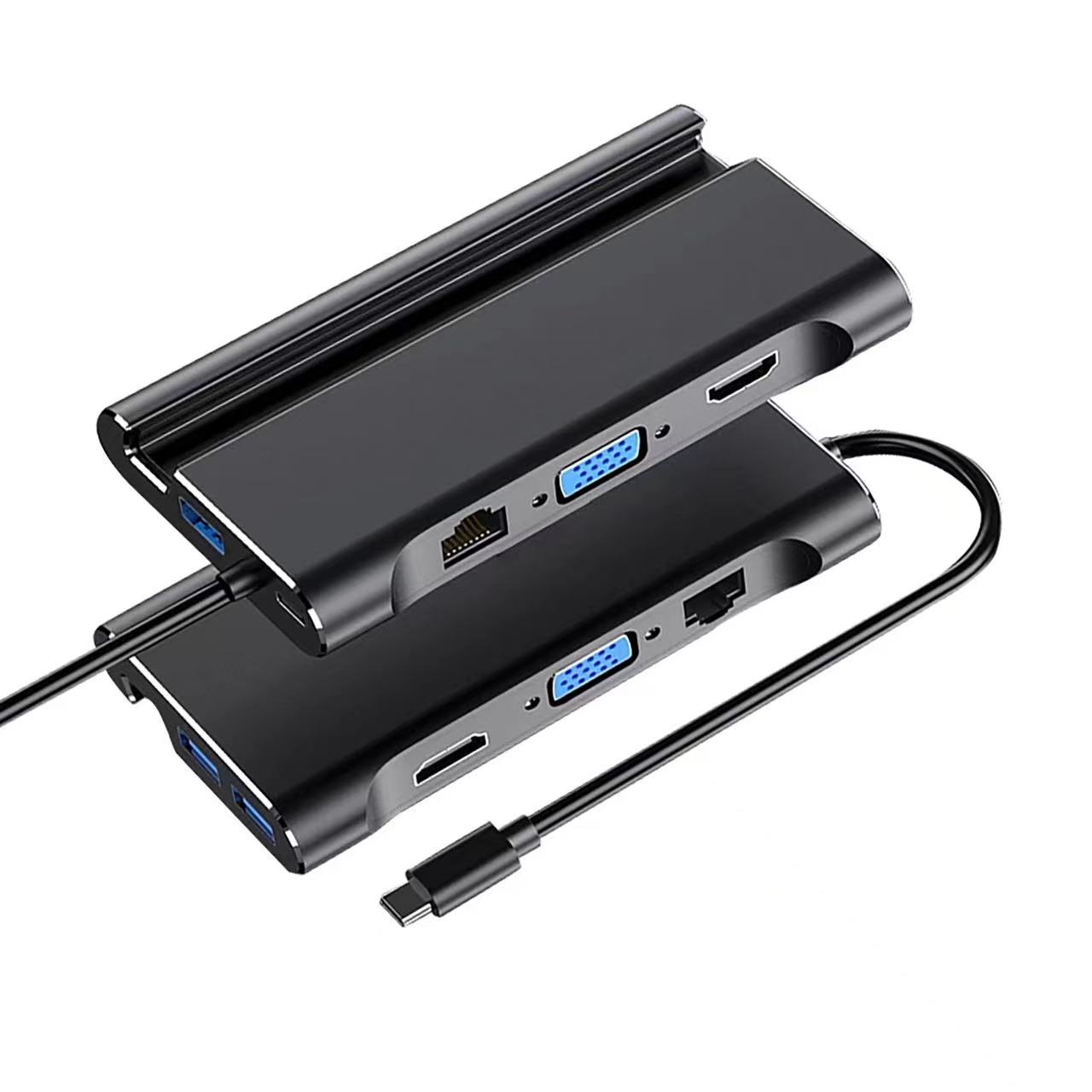 XY-35  7-IN-1 Type C Dock Station USB 3.0 VGA RJ45 PD USB HUB for Laptop Macbook Pro for HP/DELL /Lenovo/Samsung