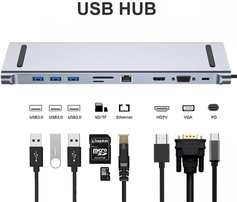 XY-45  Usb c Hub Multiport Usb Type c Hub 1000mpbs Ethernet Adapter Laptop Docking Station for macbook