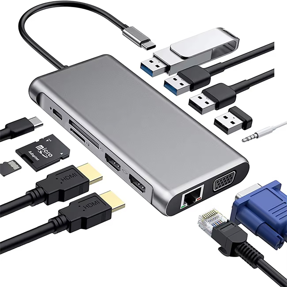 XY-50 Multi Port Function One 100w Type-c Docking Station Charger Power Adapter C-type Hub Laptop 3.0 Type Usb C Hub