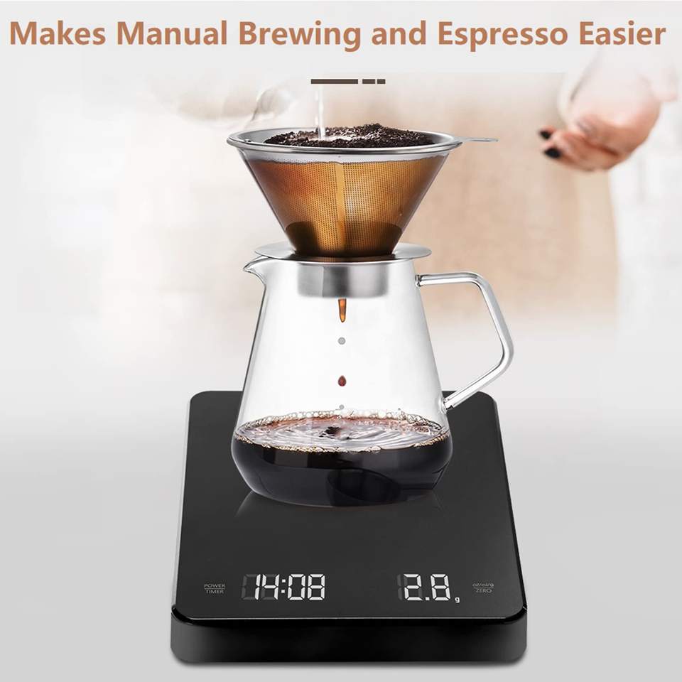C2 Mini Square ABS Portable Digital Electronic Coffee Scale for Kitchen Food and Coffee Bean Weighing