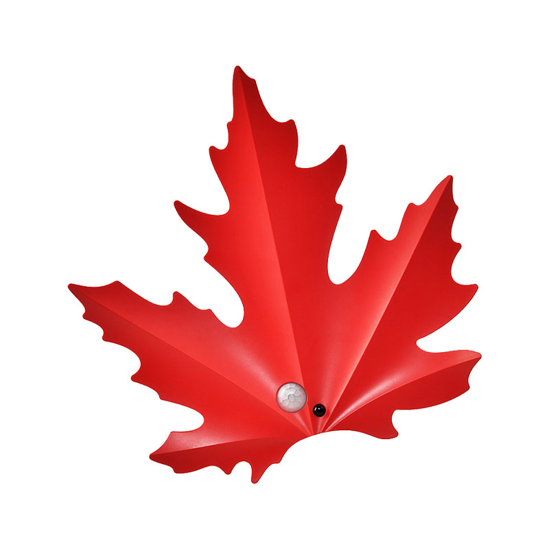 B013 LED Maple Leaf Human Induction Magnetic Remote Control Mini Battery Powered ABS Living Room Night Light