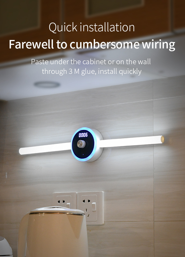 B028 Rechargeable LED Vanity Light with Gesture Control, 2 Detachable Light Tubes