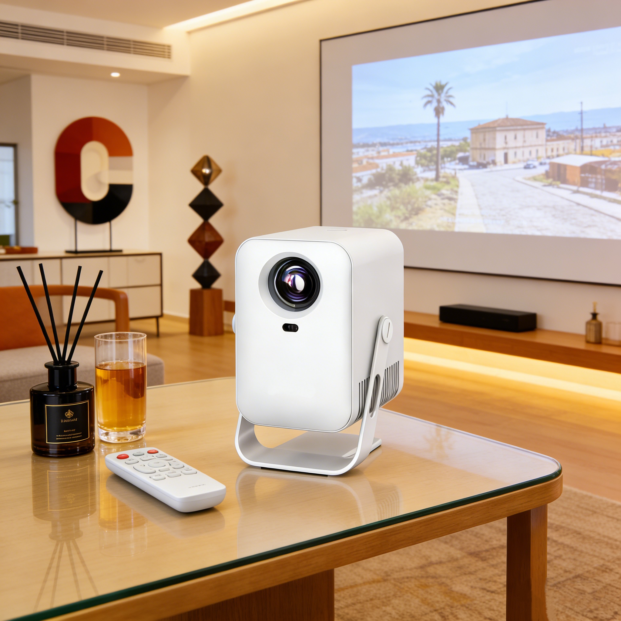 Smart Portable Projector with Built-in Android 13 Auto Focus 40° Adjustment 2.4G/5G WiFi for Movies Gaming Support 4k Projector